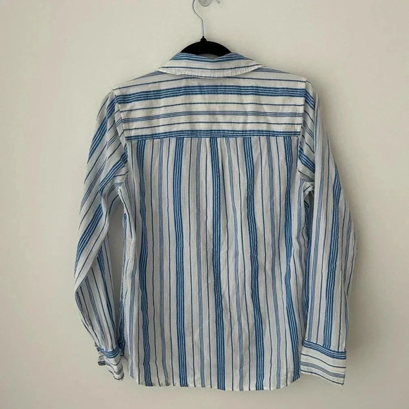 JCrew stripe button  down shirt, blue and white - Picture 8 of 9